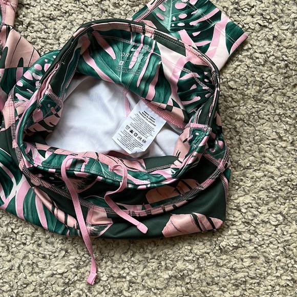 NIKE Fast Crop Running Tights, Pink and Green Botanical Print, S - Picture 7 of 13